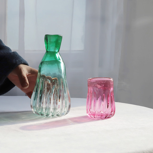 szklanki i kieliszki Zestaw  dwóch szklanek i karafki "Optyk"