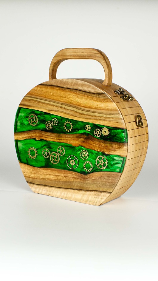 torebki do ręki Kuferek EIWAZ - Orzech włoski + Czereśnia