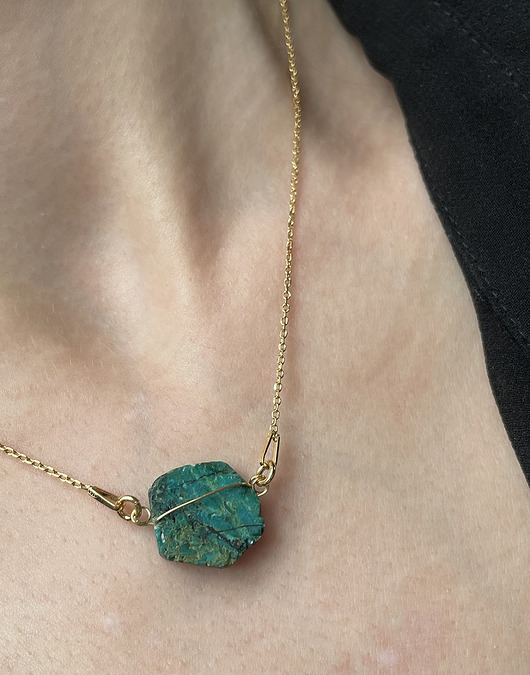 wisiory Naszyjnik z Chryzoprazem