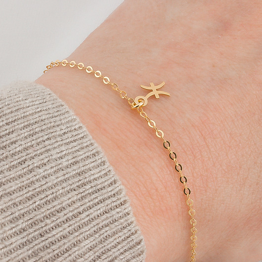 bransoletki złote RYBY - Bransoletka znak zodiaku