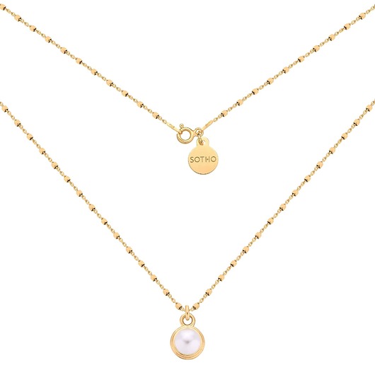 złote naszyjniki Złoty naszyjnik z perłą SWAROVSKI CRYSTAL