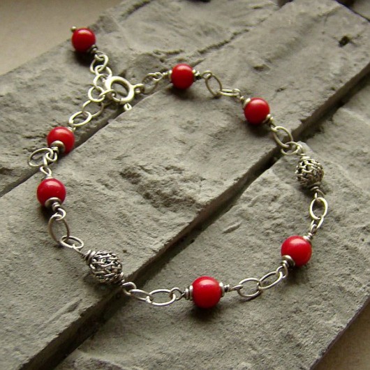 bransoletki z kamieni naturalnych Korale z ażurem - bransoletka