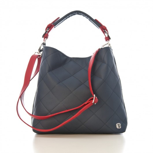 Anja Navy Red Quilted MilliBag