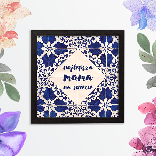 PLAKAT W RAMCE "MOTHER'S TULIP" / 20x20cm Sun Patterns