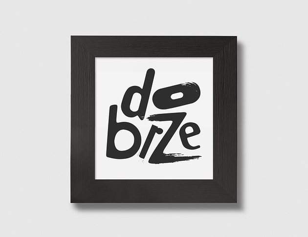 grafiki i ilustracje Dobrze grafika typograficzna w drewnianej ramce