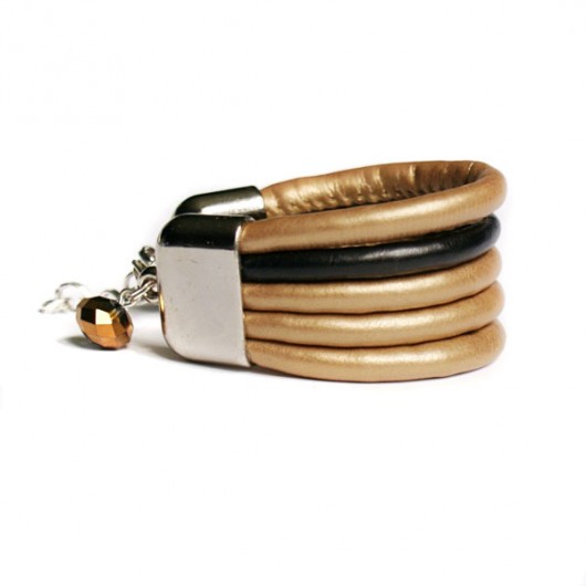 szeroka bransoletka GOLD&BLACK kaktusia