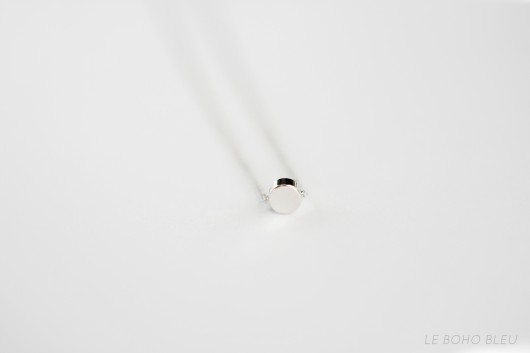 Rhodium Plated Tiny Dot Necklace Le Boho Bleu