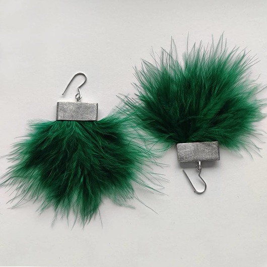 kolczyki z piórami PIÓRKO kolczyki