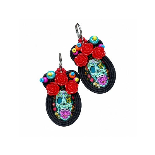 kolczyki soutache Sugar Skull - kolczyki sutasz