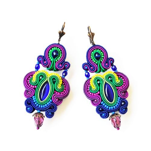kolczyki soutache Sutaszowe kolczyki BALI