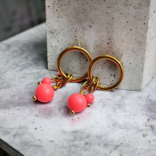 kolczyki swarovski Swarovski neon pearls : neon red