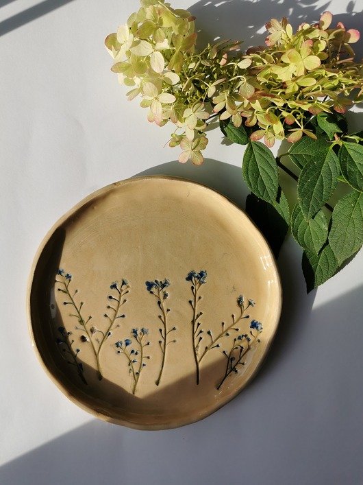 patery i talerze Talerzy ceramiczny Niezapominajki