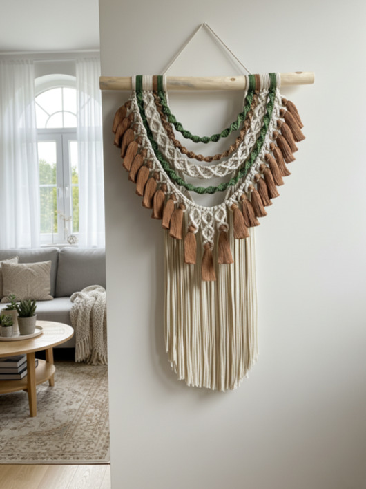 makramy Makrama boho z chwostami