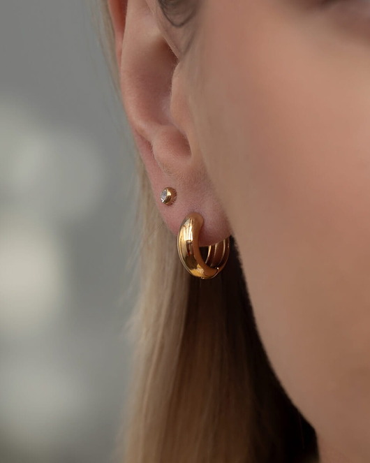 kolczyki pozłacane Małe złote kolczyki koła ze stali chirurgicznej premium Paraiso Vierra