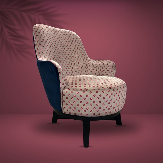 fotele Fotel Vito Moka , aksamitny, we wzory