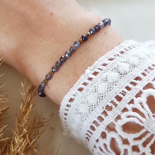 bransoletka z iolitem LEI handmade 