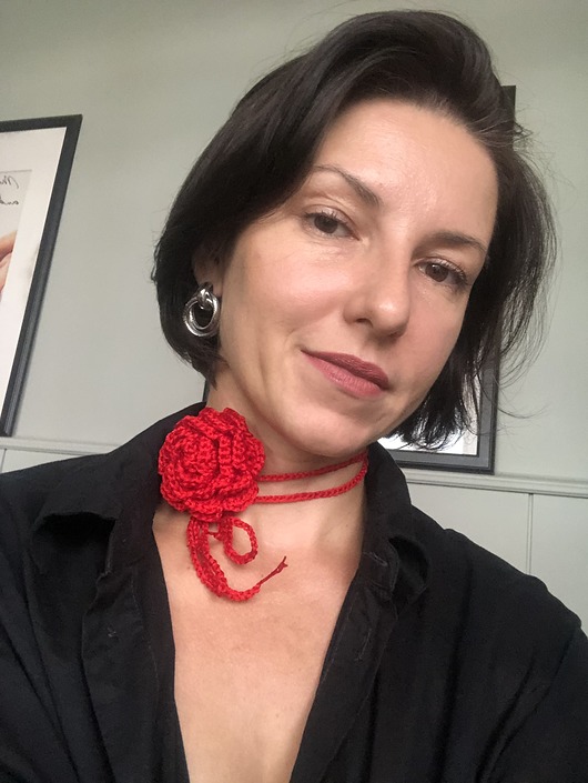 chokery Choker kwiatka róża bawełna