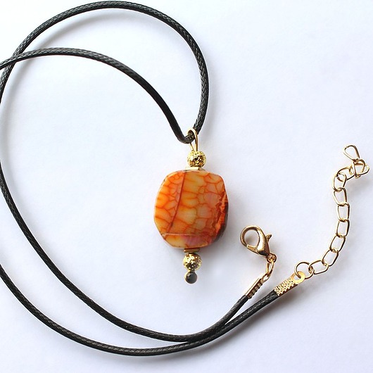 wisiory Agat ognisty, lawa pozłacana, hematyt - Odwaga i zapał