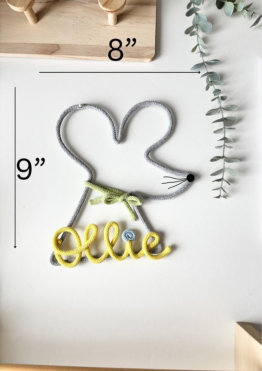 pokój dziecka - różne Personalizowana myszka dekoracja do pokoju dziecka