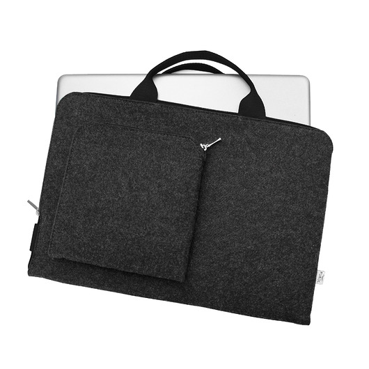 etui na laptopa GRAFITOWE ETUI NA LAPTOPA z filcu czarna rączka