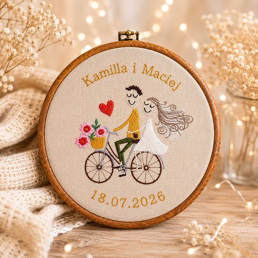 Ślub - inne Ślubna, indywidualna dedykacja, haft w oprawie vintage