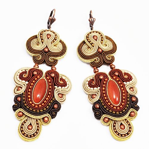 kolczyki soutache Sutaszowe długie kolczyki AUTUMN