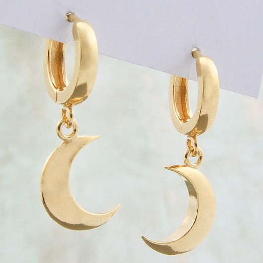 kolczyki srebrne Kolczyki półksiężyc księżyc hoop złote