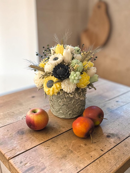 świeczniki i świece Flower Box premium sojowy zapachowy