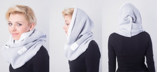 szale damskie Ciepły komin z kapturem na zimę