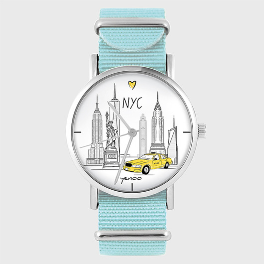 Zegarek - New York - niebieski, nylonowy yenoo