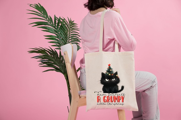 torby na zakupy A GRUMPY  torba bawełnianan z nadrukiem
