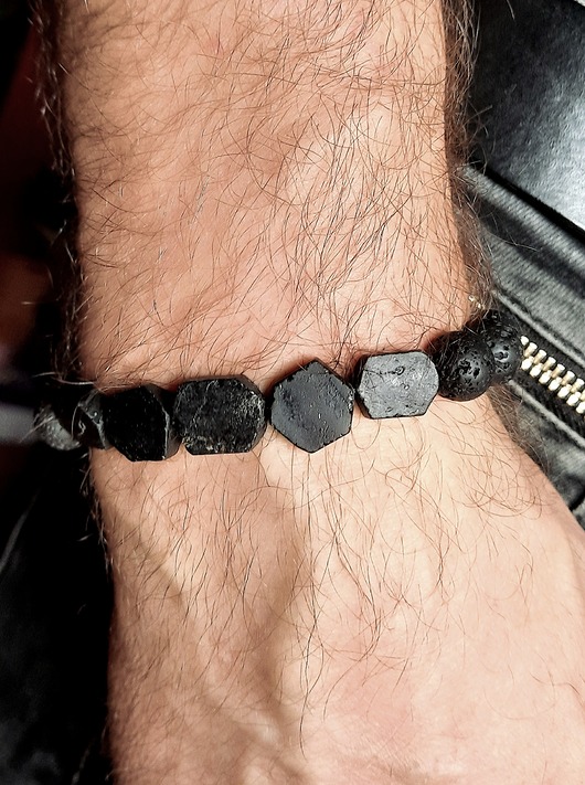 biżuteria męska Bransoleta Męska Czarna S  Amulet