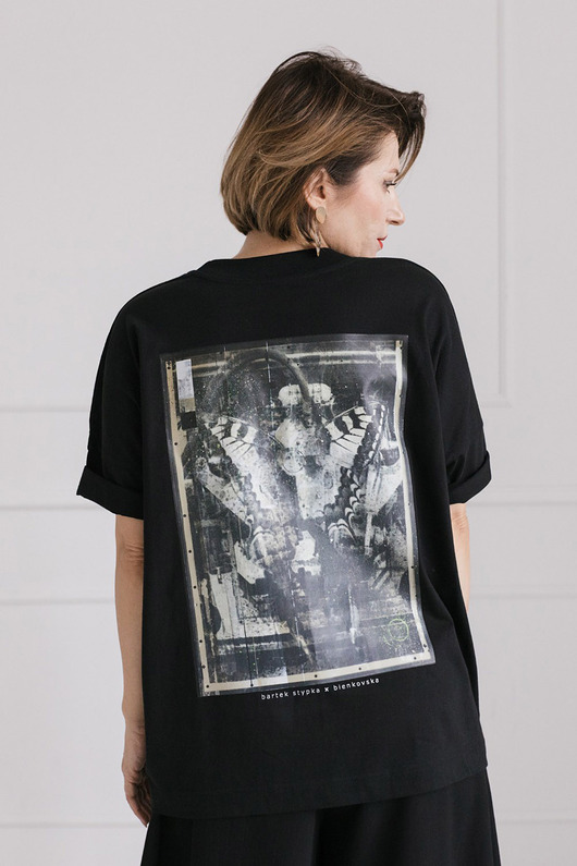 t-shirt damskie Koszulka z obrazem, czarna