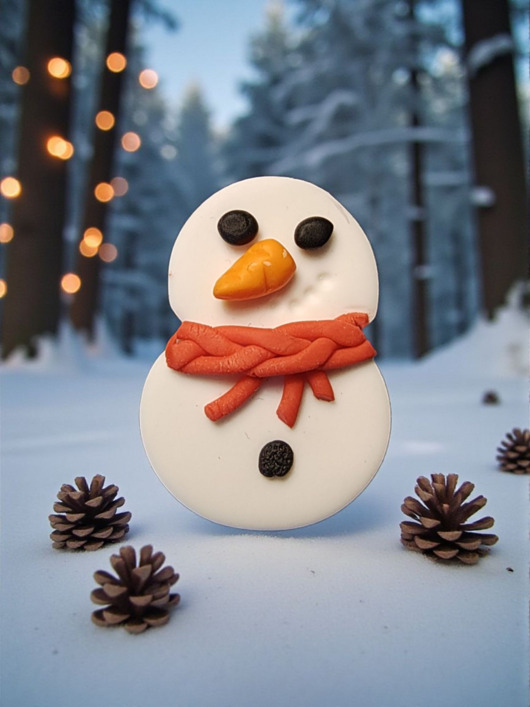 broszki Świąteczne broszka bałwanek handmade