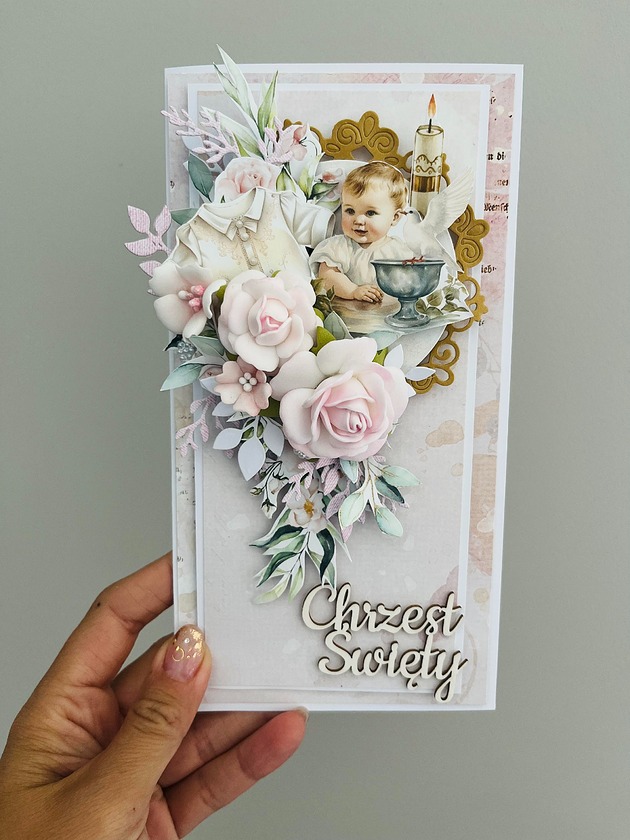 kartki, zaproszenia na chrzest Kartka na Chrzest dla dziewczynki
