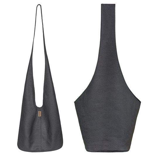 Long Boogi Bag czarna teksturowana / hobo hairoo