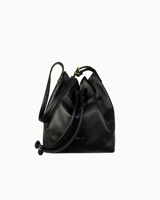 torby XXL "Le sac Grande" czarna satynowa skóra