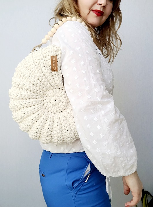 torby na ramię Torba muszla z sznurka bawełnianego na ramię " Seashell Bag"