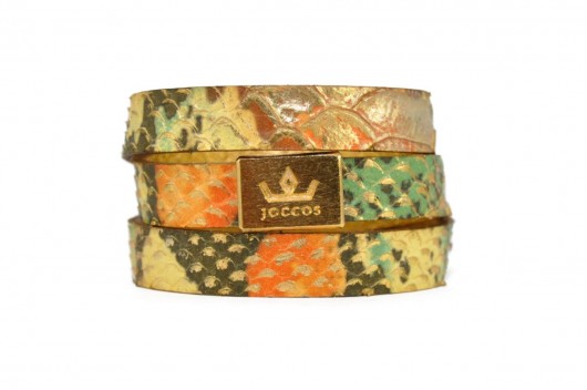 Bogota Triple Wrap Gold Rainbow Bracelet Joccos Design