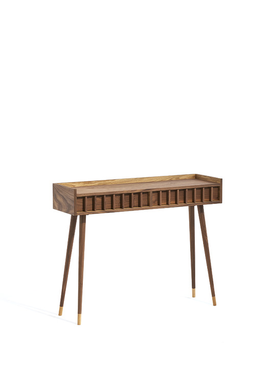 regały i półki Konsola orzechowa z szufladami. Mid Century