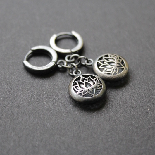 kolczyki z kamieniami Kolczyki Kwiat Lotosu