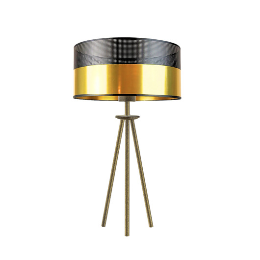 lampy stołowe Czarno-złota lampa stołowa na trójnogu ALTA GLAM