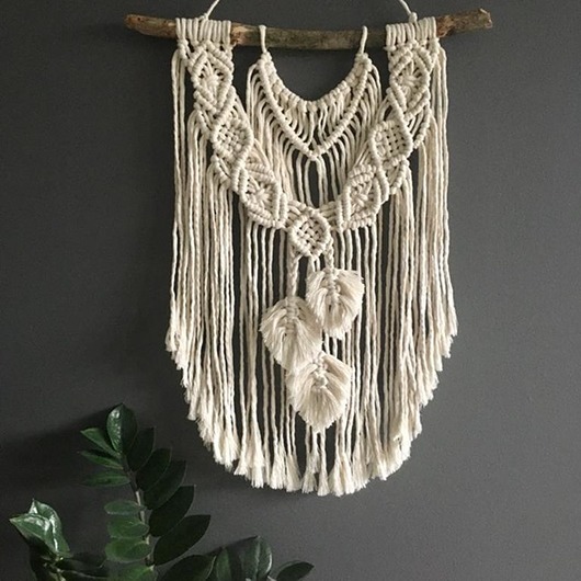 Makrama Makatka DUŻA Listki Boho DIY Makrama By Wiewiorska