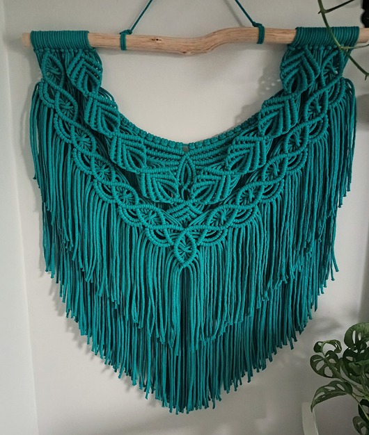 makramy OD RĘKI Makrama Havana 68 cm lazurowa
