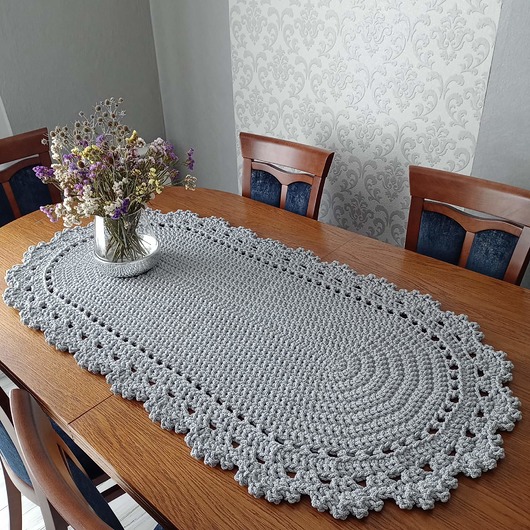 obrusy i serwetki Bieżnik owalny ze sznurka bawełnianego 70cmx150cm