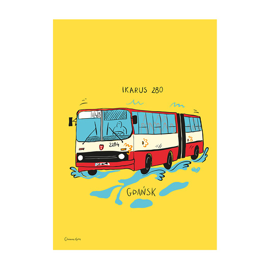 plakaty Plakat A4 Gdańsk Autobus Ikarus 280