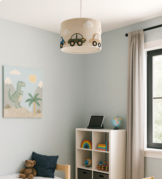 lampy do pokoju dziecka Lampa do pokoju chłopca - autka