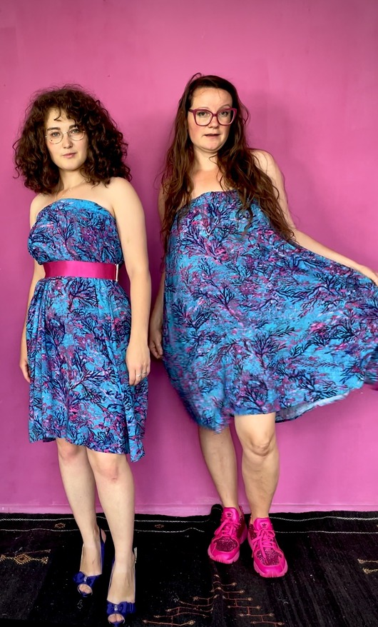 spódnice midi SPÓDNICA 2w1 rozkloszowana na gumce, autorski print rybki (100% wiskoza)