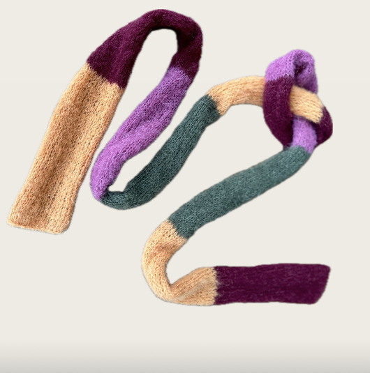 szale damskie Szalik Pasiak z alpaki i jedwabiu zrobiony ręcznie