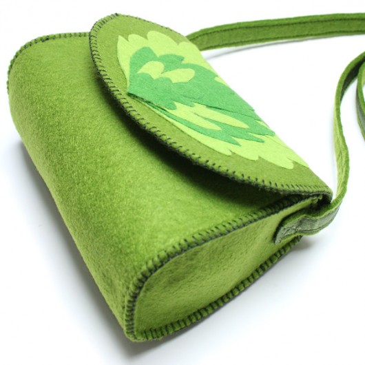 torebka filc3D trapez green alter trendy mody